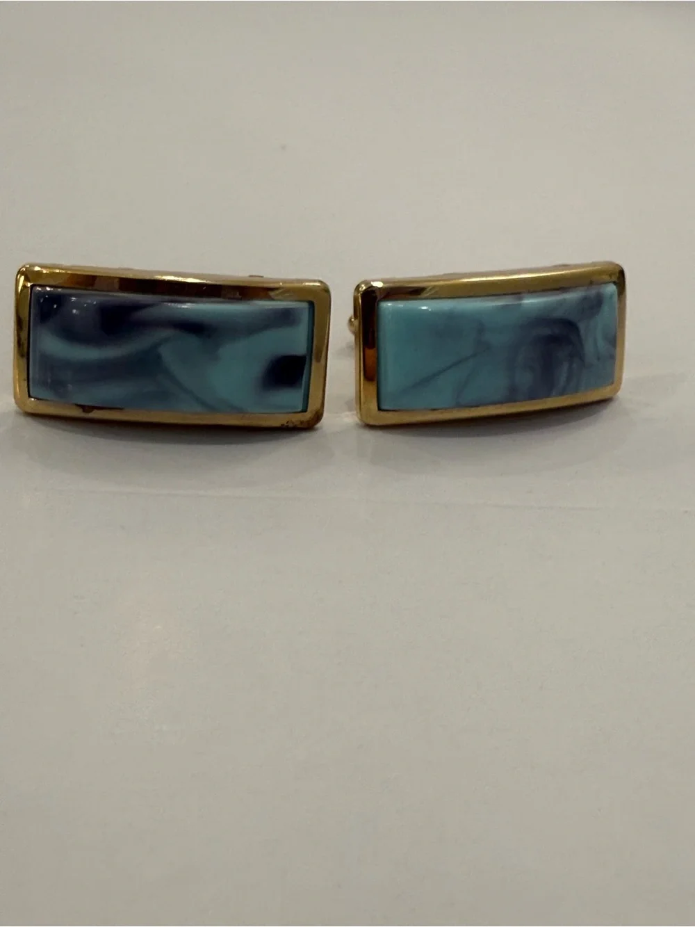 Vintage MCM Marbled Lucite Large Cufflinks